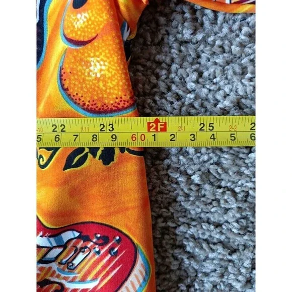 Vintage Koman Button Up Shirt Men's Size XL Tropical Graphic Orange Short Sleeve - Picture 7 of 7